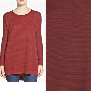 Nordstrom Burgundy Ribbed Sweater XS